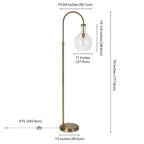 Verona Arc Floor Lamp with Glass Shade