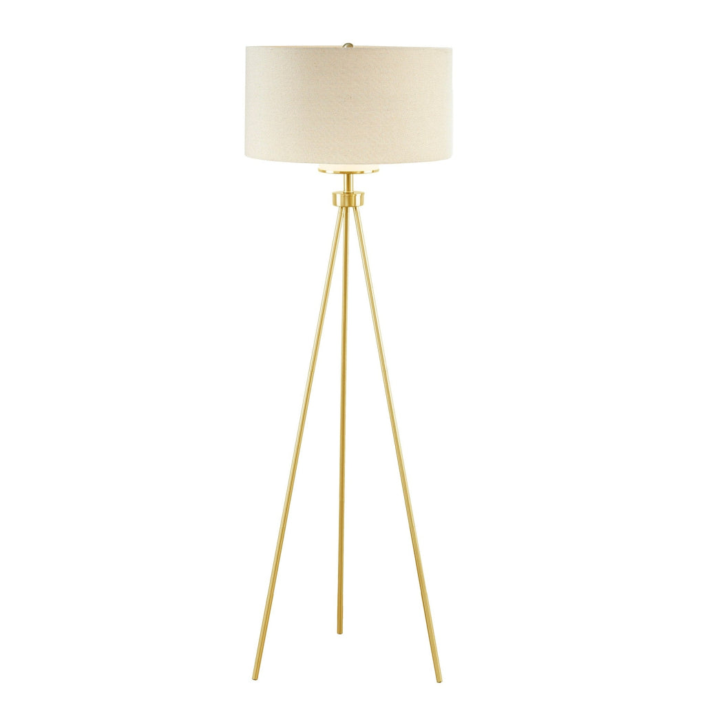 INK+IVY Pacific Metal Tripod Floor Lamp with Glass Shade