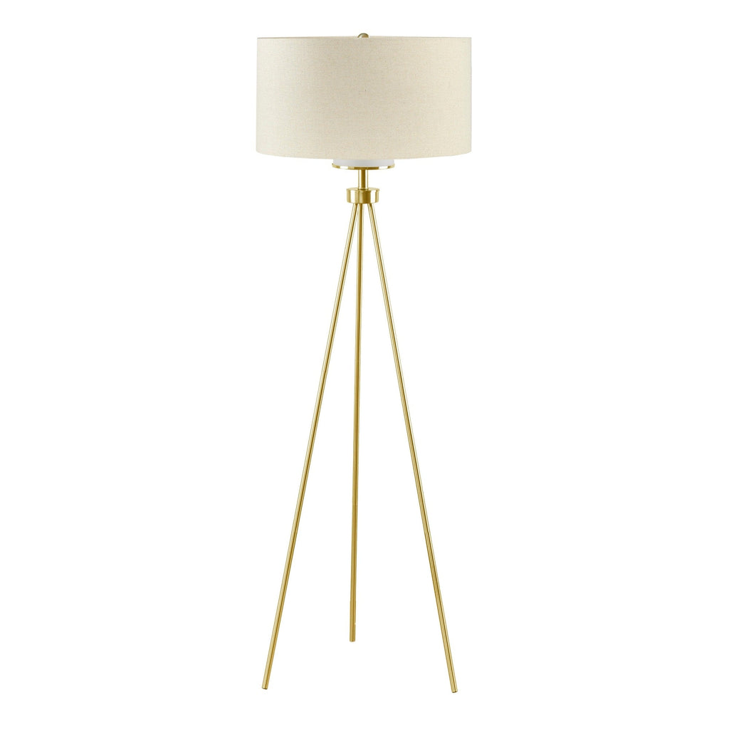 INK+IVY Pacific Metal Tripod Floor Lamp with Glass Shade