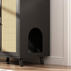 Cat Litter Box Enclosure Cat House Side Table Door Cabinet Bookcase