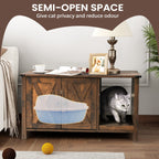 Cat Litter Box Enclosure, Hidden Wood Cat Washroom Furniture with Scratching Post