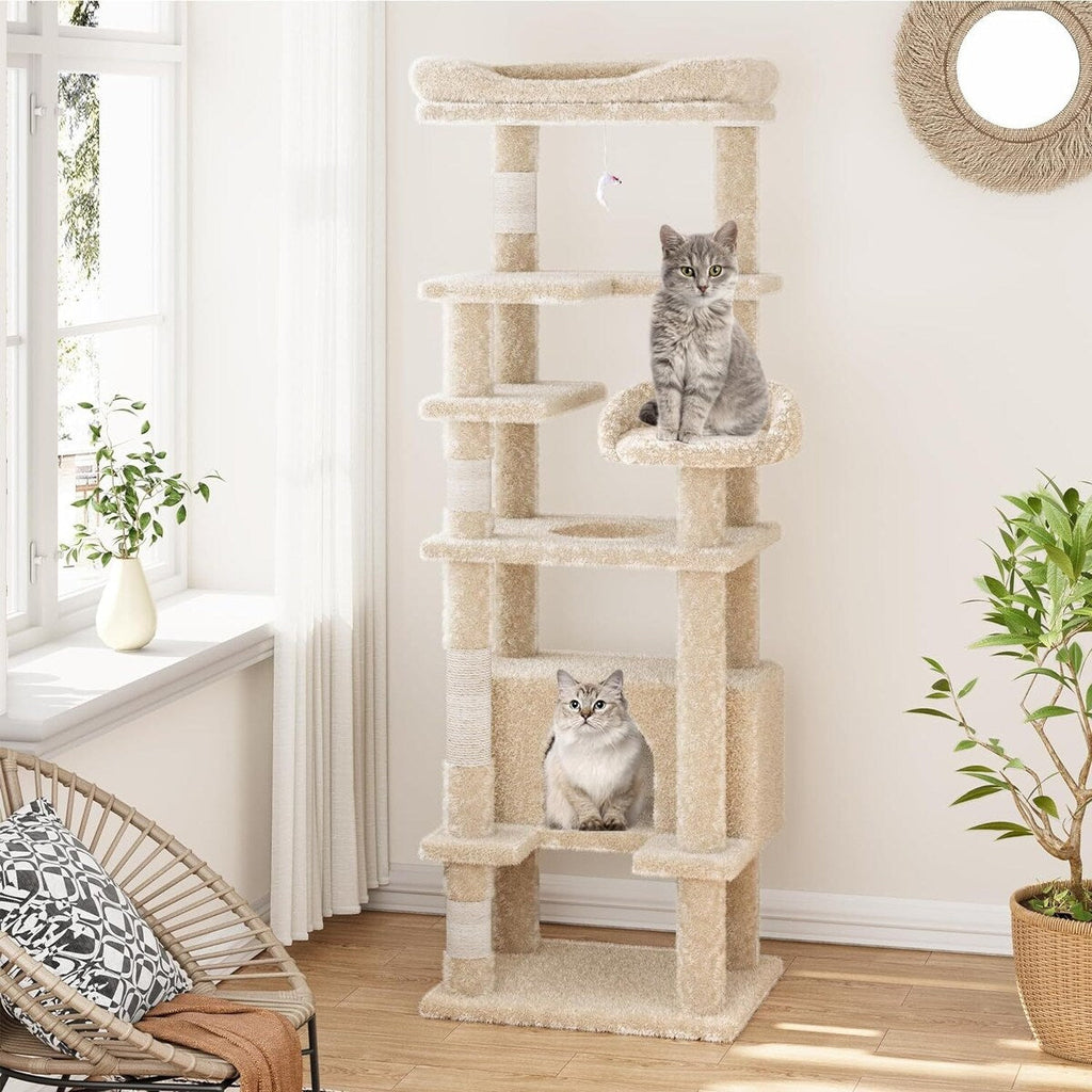 Cat Tree, Multi-Level Cat Tower Condo with Scrating Post