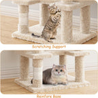 Cat Tree, Multi-Level Cat Tower Condo with Scrating Post