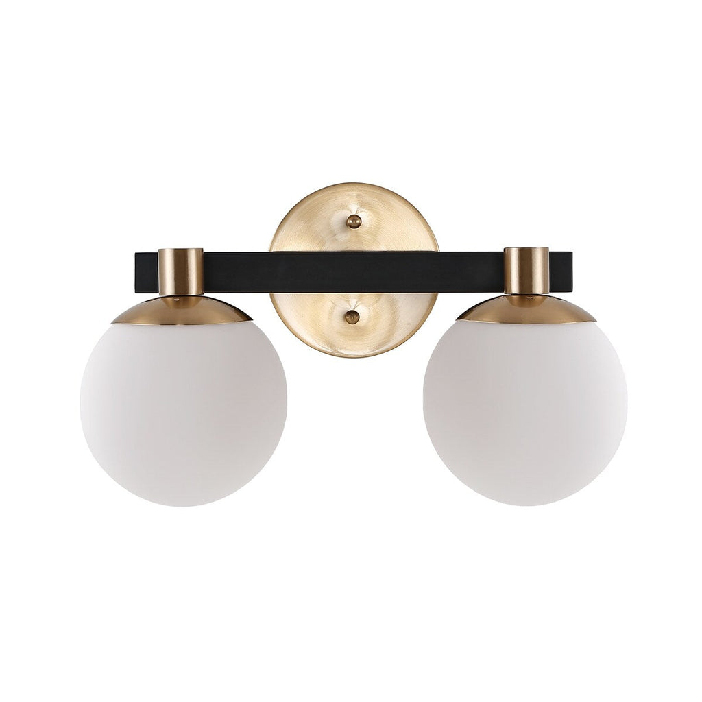 Cecil Globe Metal/Frosted Glass Modern Contemporary LED Vanity, by JONATHAN Y