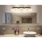 Cecil Globe Metal/Frosted Glass Modern Contemporary LED Vanity, by JONATHAN Y