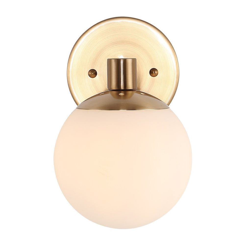 Cecil Globe Metal/Frosted Glass Modern Contemporary LED Vanity, by JONATHAN Y