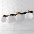 Cecil Globe Metal/Frosted Glass Modern Contemporary LED Vanity, by JONATHAN Y
