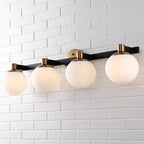 Cecil Globe Metal/Frosted Glass Modern Contemporary LED Vanity, by JONATHAN Y