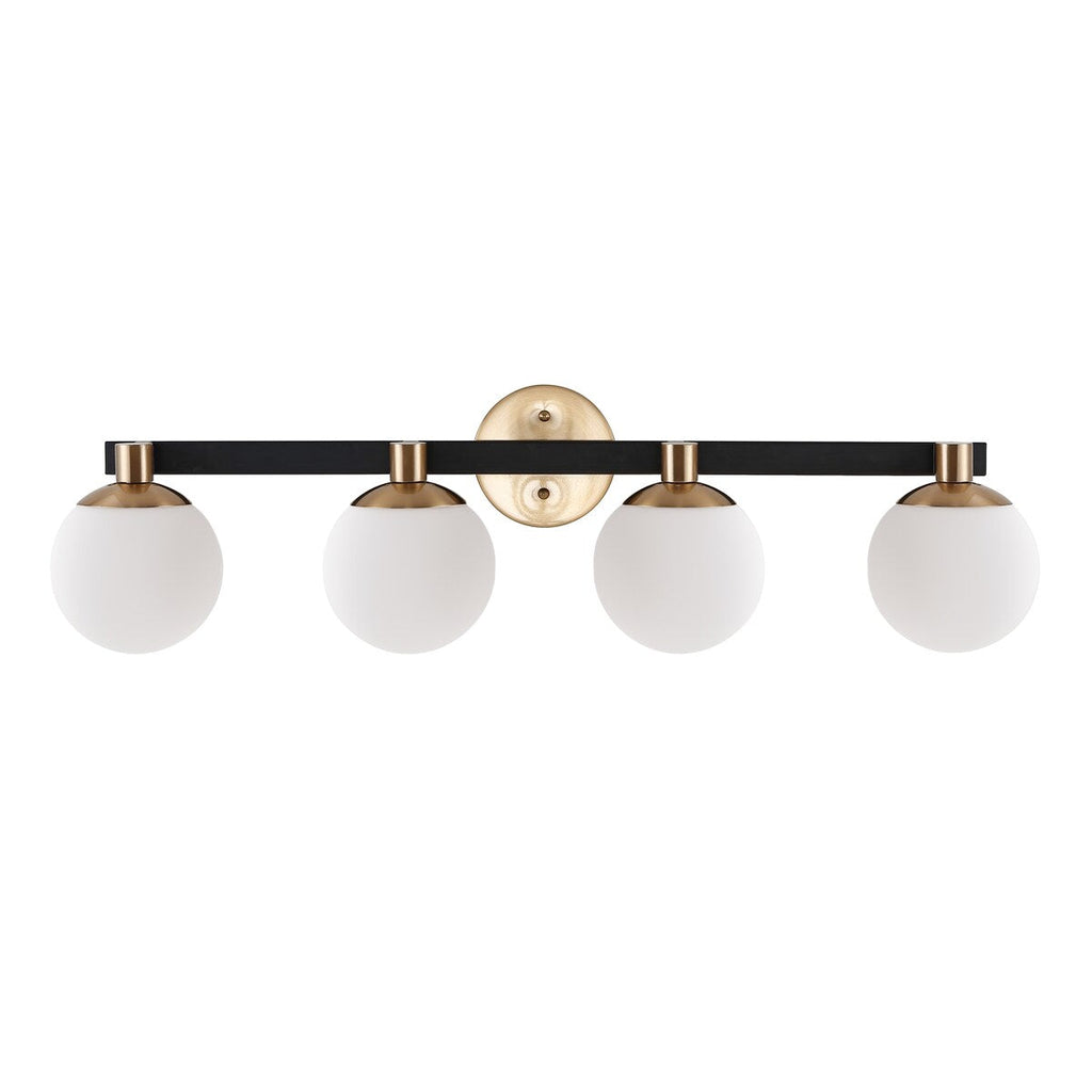 Cecil Globe Metal/Frosted Glass Modern Contemporary LED Vanity, by JONATHAN Y