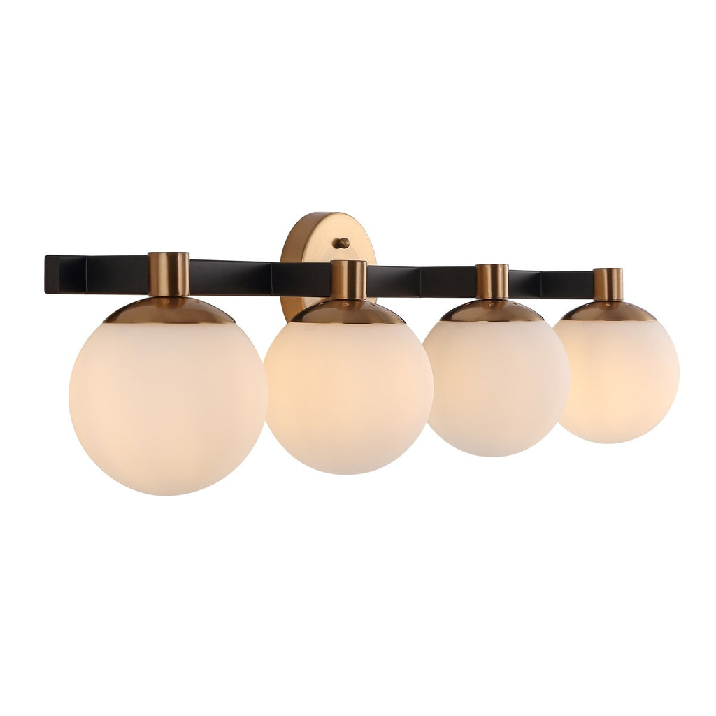 Cecil Globe Metal/Frosted Glass Modern Contemporary LED Vanity, by JONATHAN Y