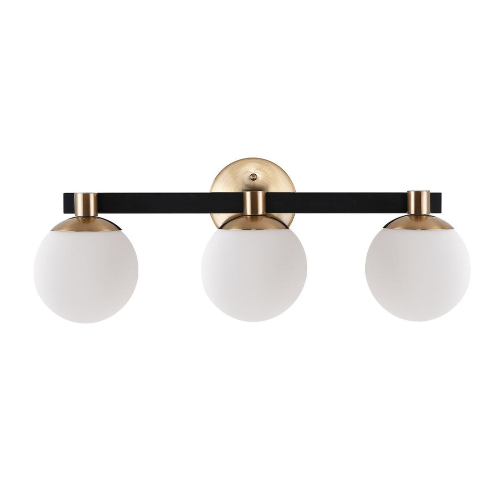 Cecil Globe Metal/Frosted Glass Modern Contemporary LED Vanity, by JONATHAN Y