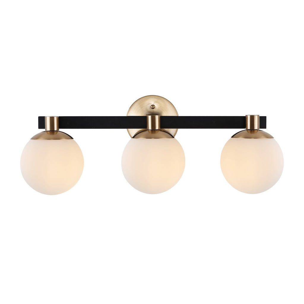Cecil Globe Metal/Frosted Glass Modern Contemporary LED Vanity, by JONATHAN Y