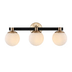 Cecil Globe Metal/Frosted Glass Modern Contemporary LED Vanity, by JONATHAN Y