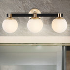 Cecil Globe Metal/Frosted Glass Modern Contemporary LED Vanity, by JONATHAN Y