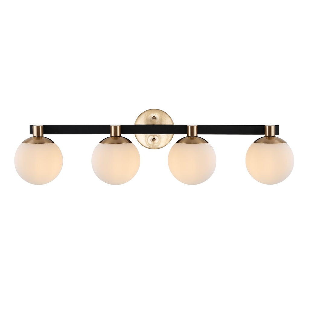 Cecil Globe Metal/Frosted Glass Modern Contemporary LED Vanity, by JONATHAN Y