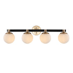 Cecil Globe Metal/Frosted Glass Modern Contemporary LED Vanity, by JONATHAN Y