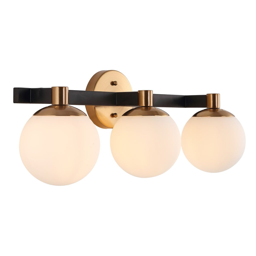 Cecil Globe Metal/Frosted Glass Modern Contemporary LED Vanity, by JONATHAN Y