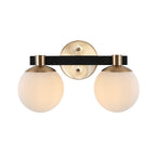 Cecil Globe Metal/Frosted Glass Modern Contemporary LED Vanity, by JONATHAN Y