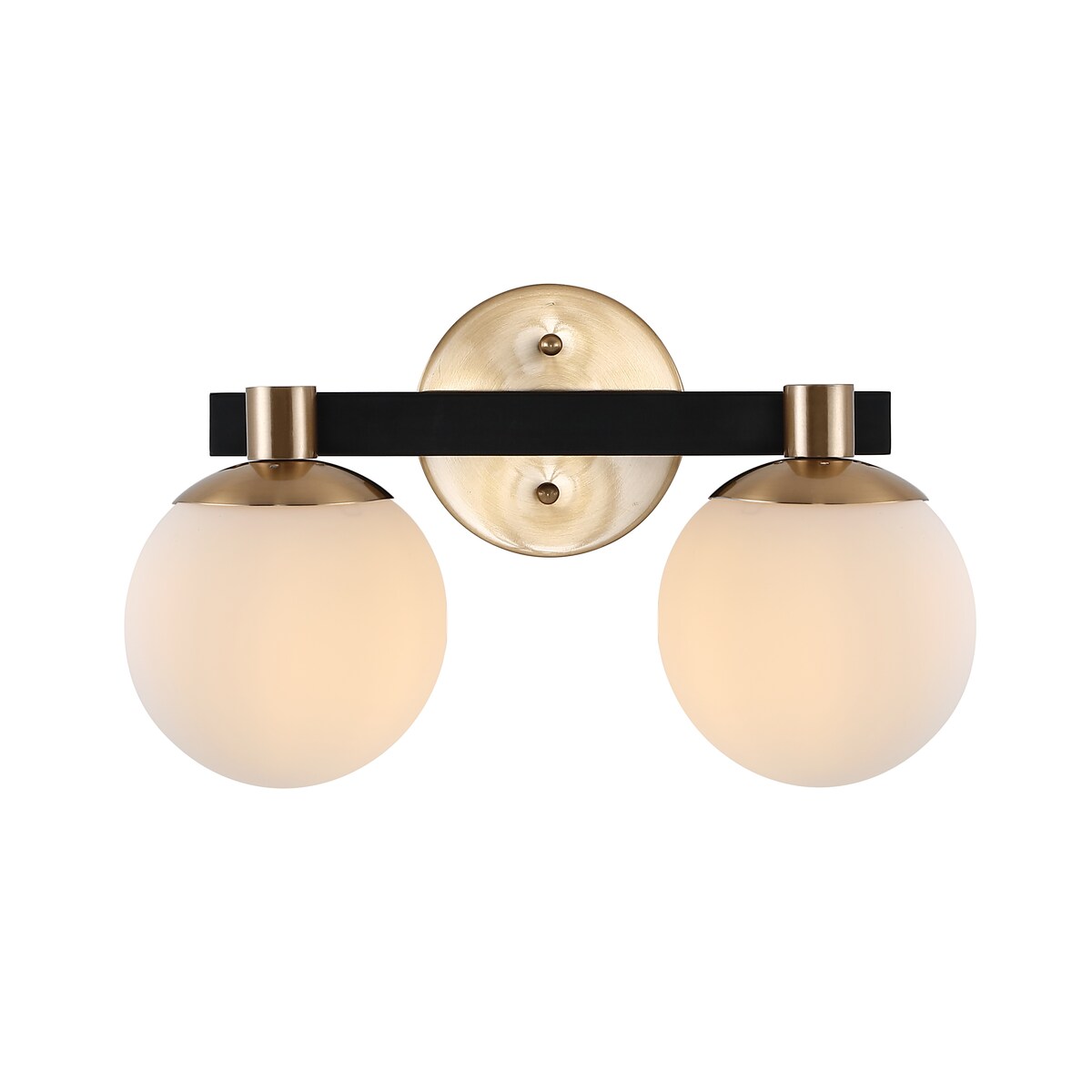 Cecil Globe Metal/Frosted Glass Modern Contemporary LED Vanity, by JONATHAN Y