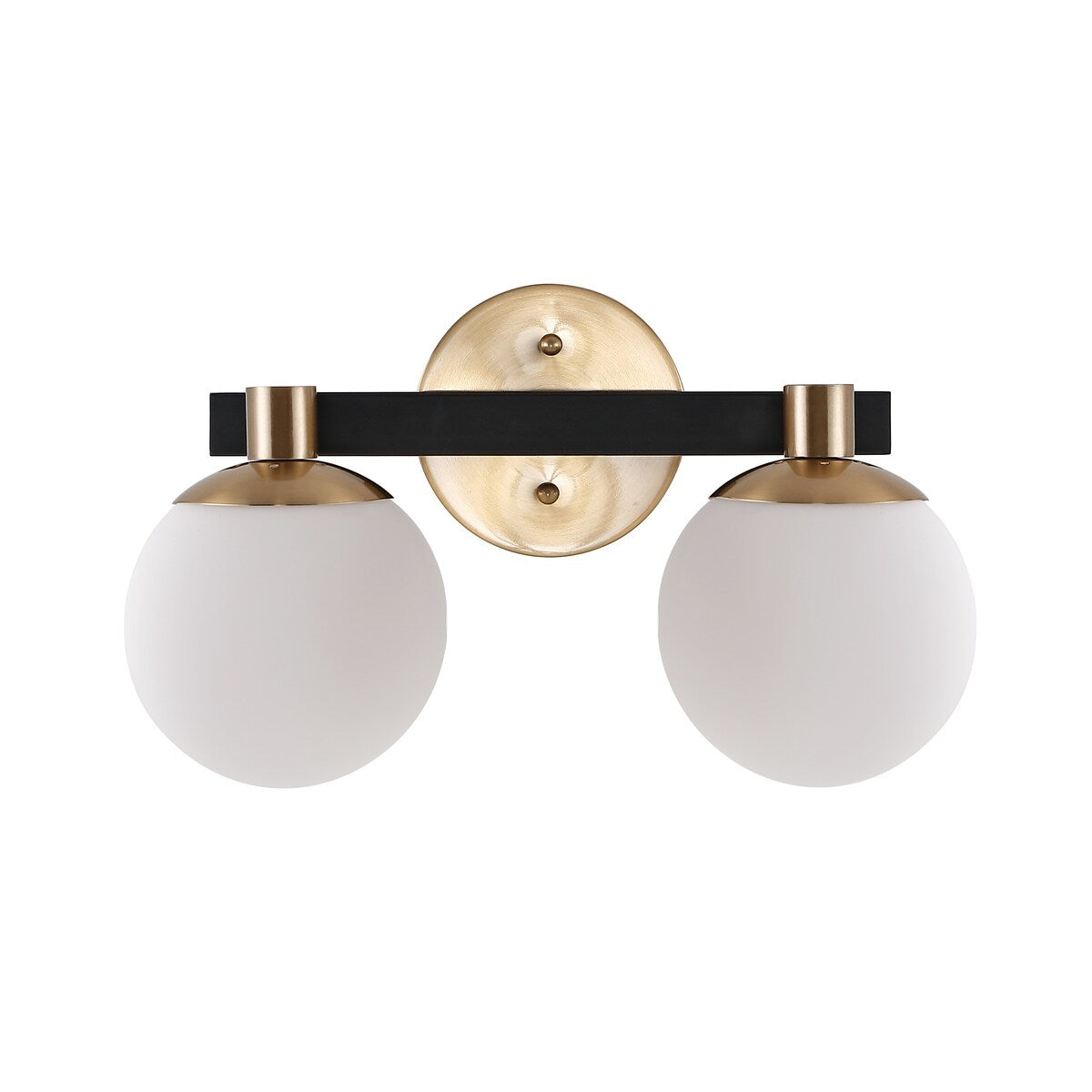 Cecil Globe Metal/Frosted Glass Modern Contemporary LED Vanity, by JONATHAN Y