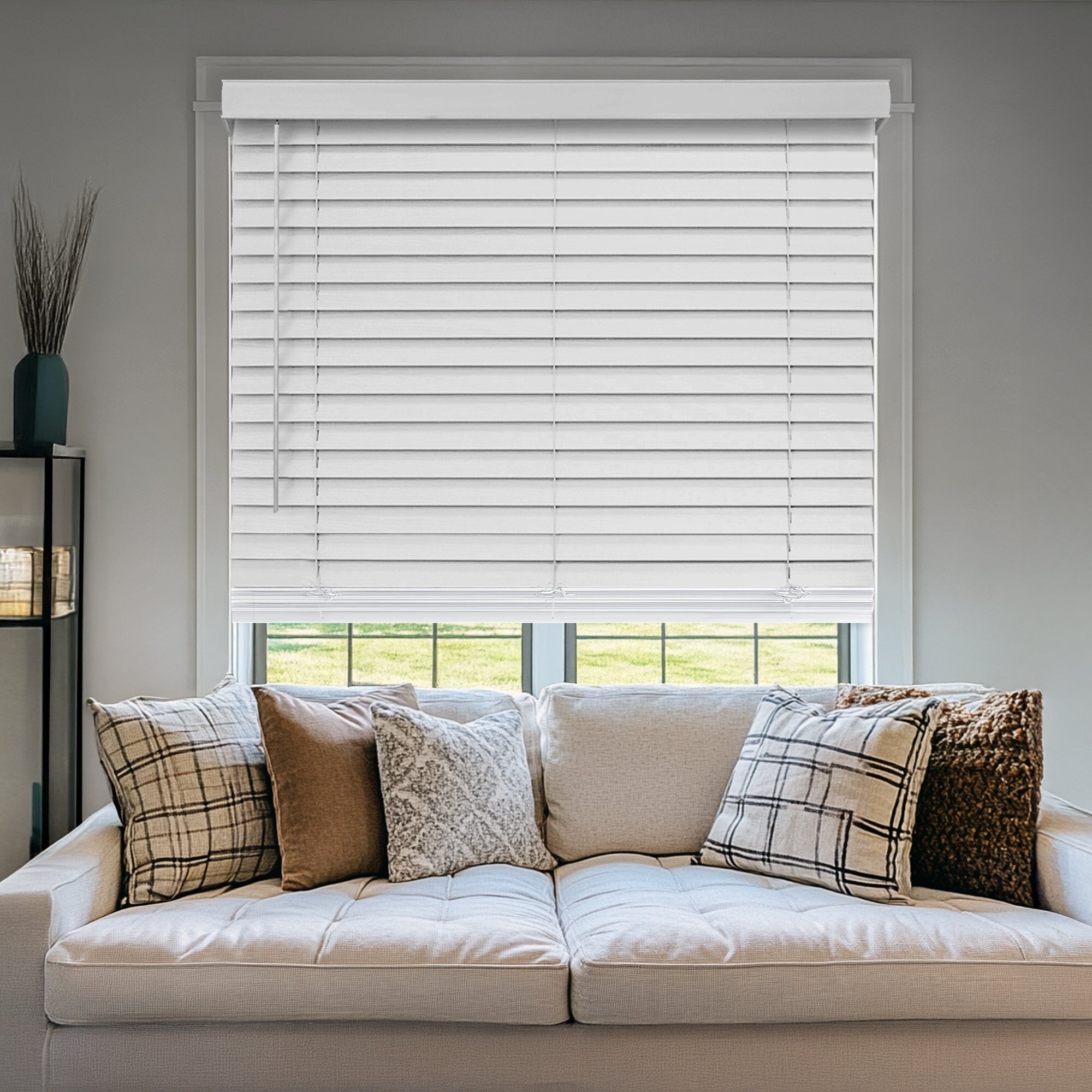 Chicology Basic White Cordless Faux Wood Blinds