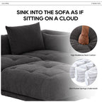 Cloud Modular Sofa Sectional 144 with Ottoman - Plush Chenille Fabric Living Room Couch