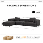 Cloud Modular Sofa Sectional 144 with Ottoman - Plush Chenille Fabric Living Room Couch
