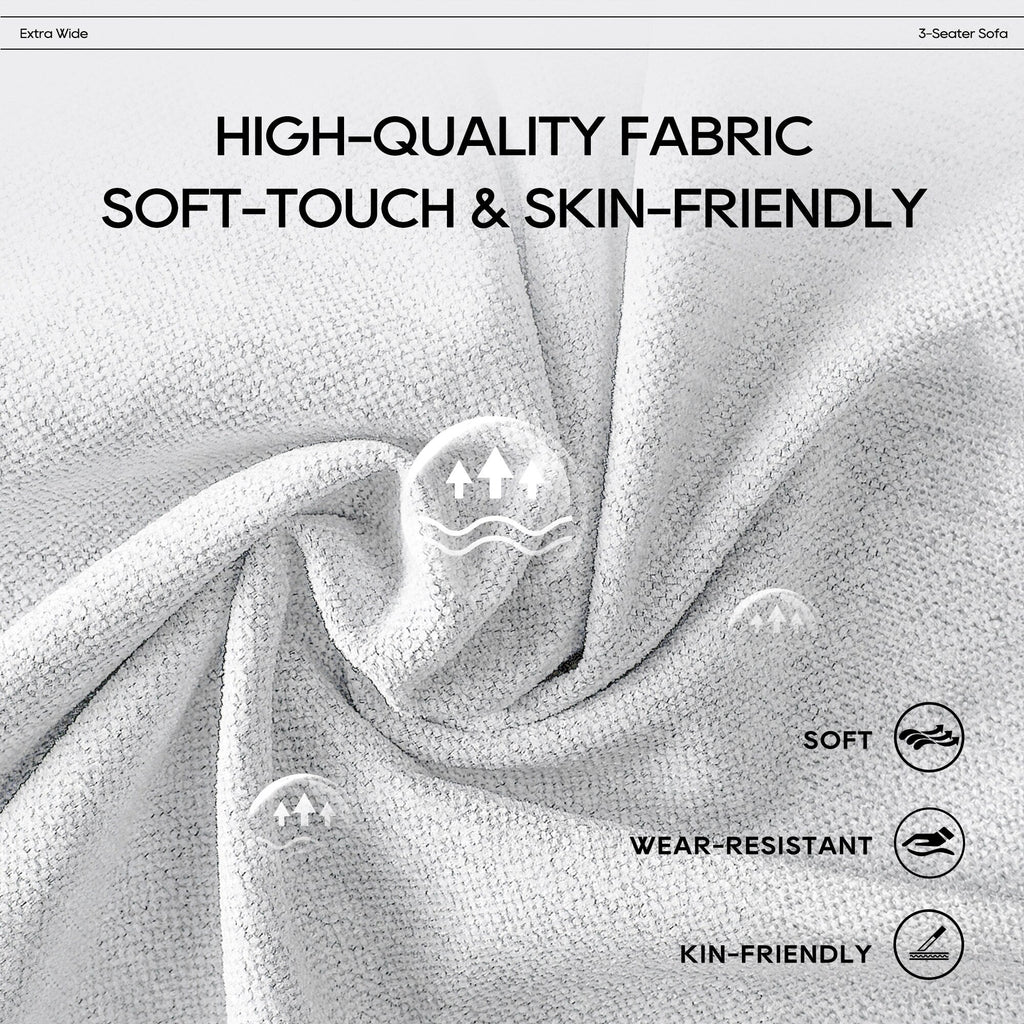 Cloud Modular Sofa Sectional 144 with Ottoman - Plush Chenille Fabric Living Room Couch