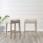 The Gray Barn Barish Backless Saddle Seat Counter Stools (Set of 2)