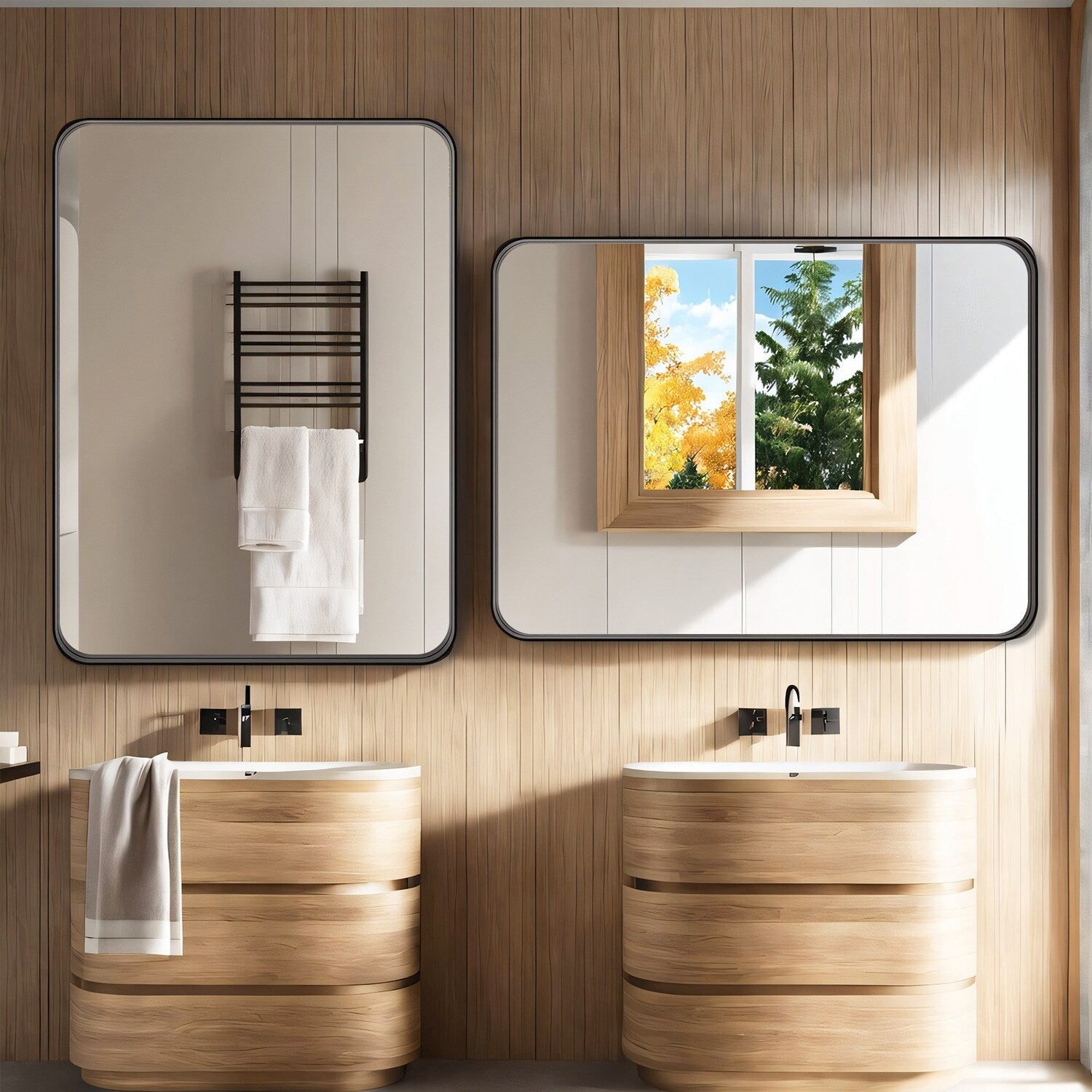 Bathroom Mirrors for Over Sink Wall, Matte Large Mirror, Decorative for Restroom, Farmhouse, Horizontally or Vertically Hanging