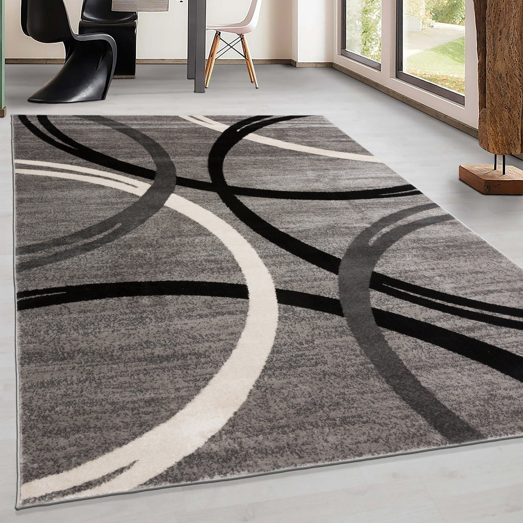 World Rug Gallery Contemporary Abstract Circles Design Area Rug