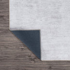 Contemporary Distressed Stripe Machine Washable Area Rug