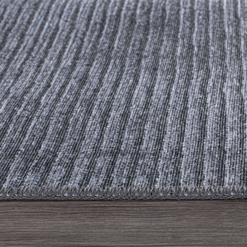 Contemporary Distressed Stripe Machine Washable Area Rug