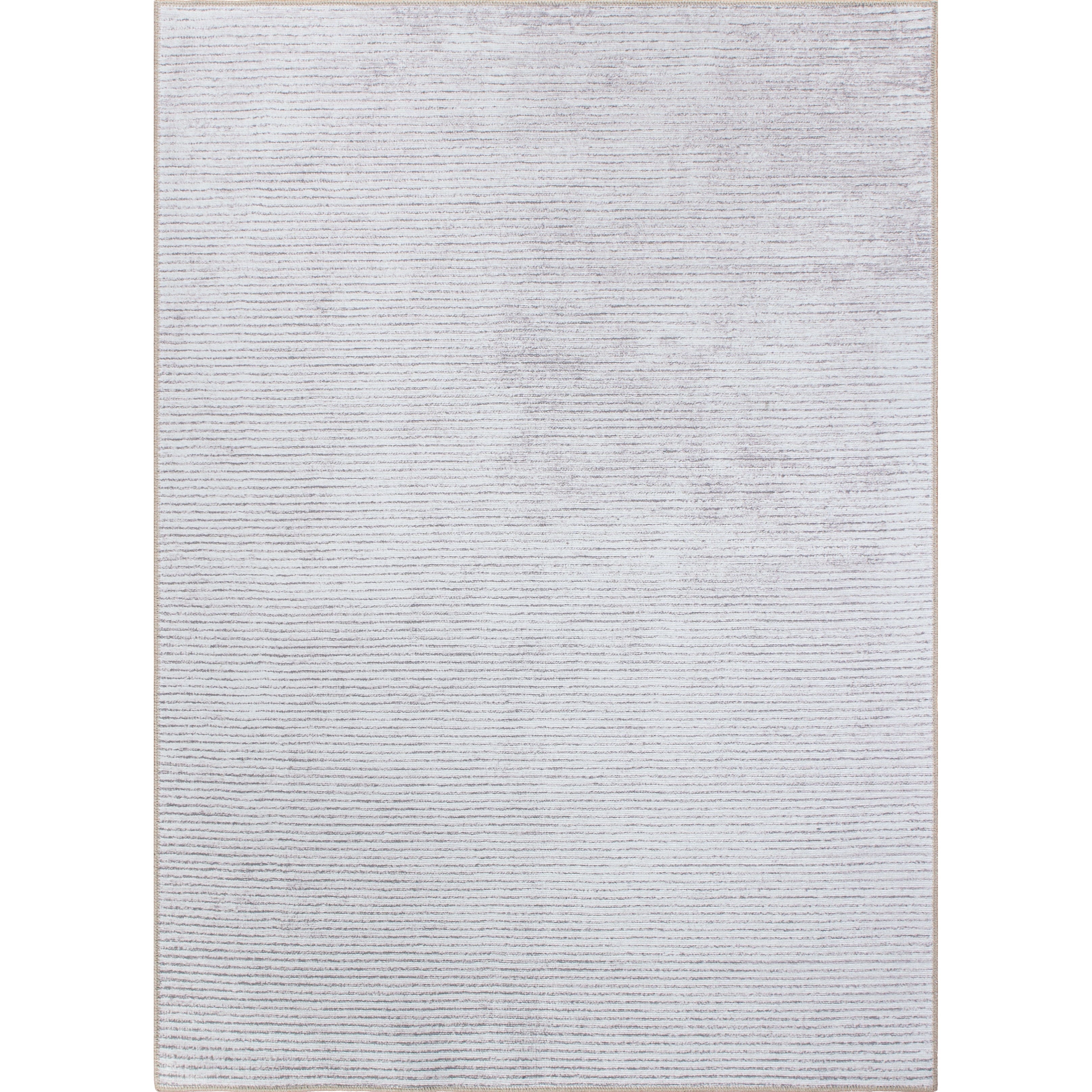 Contemporary Distressed Stripe Machine Washable Area Rug