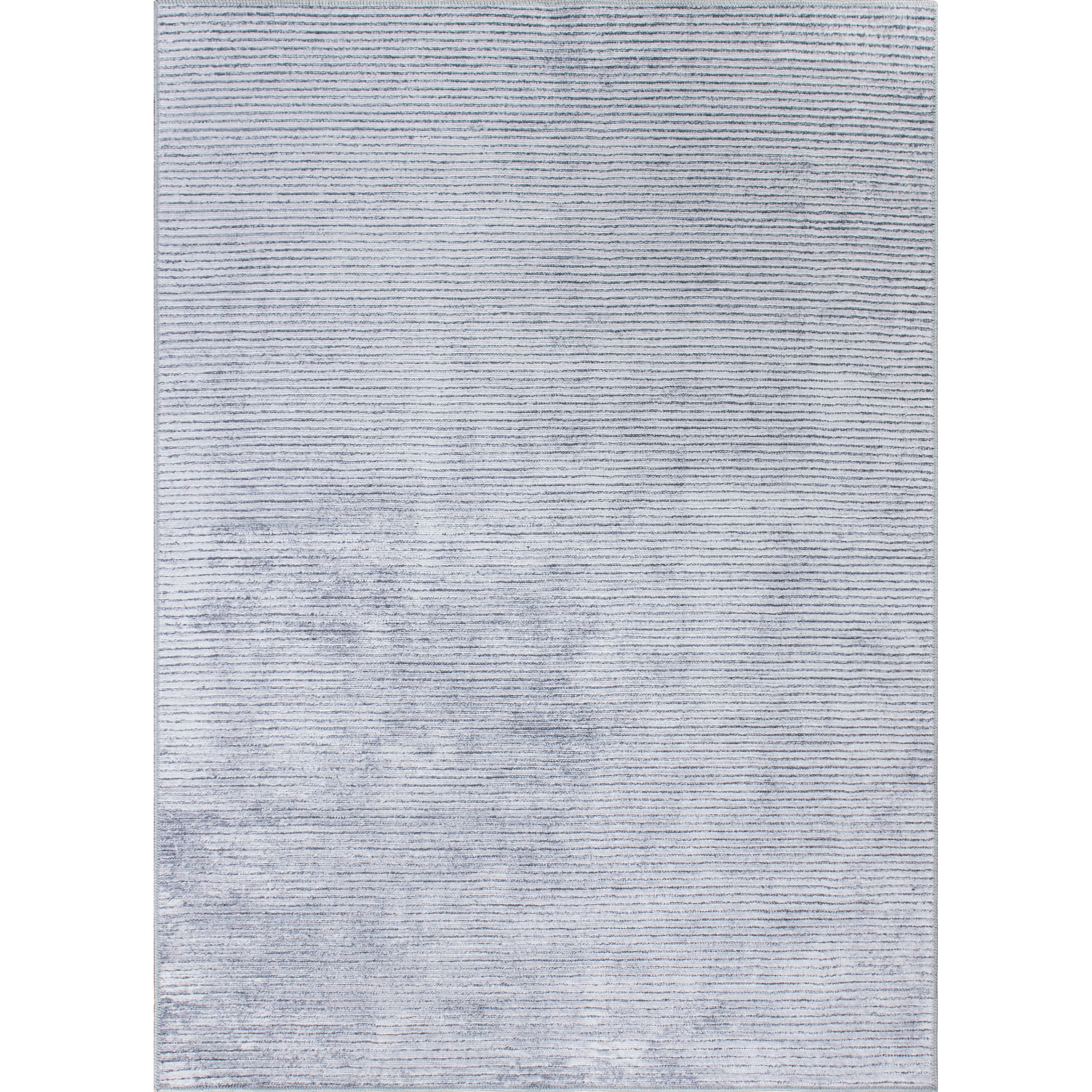 Contemporary Distressed Stripe Machine Washable Area Rug
