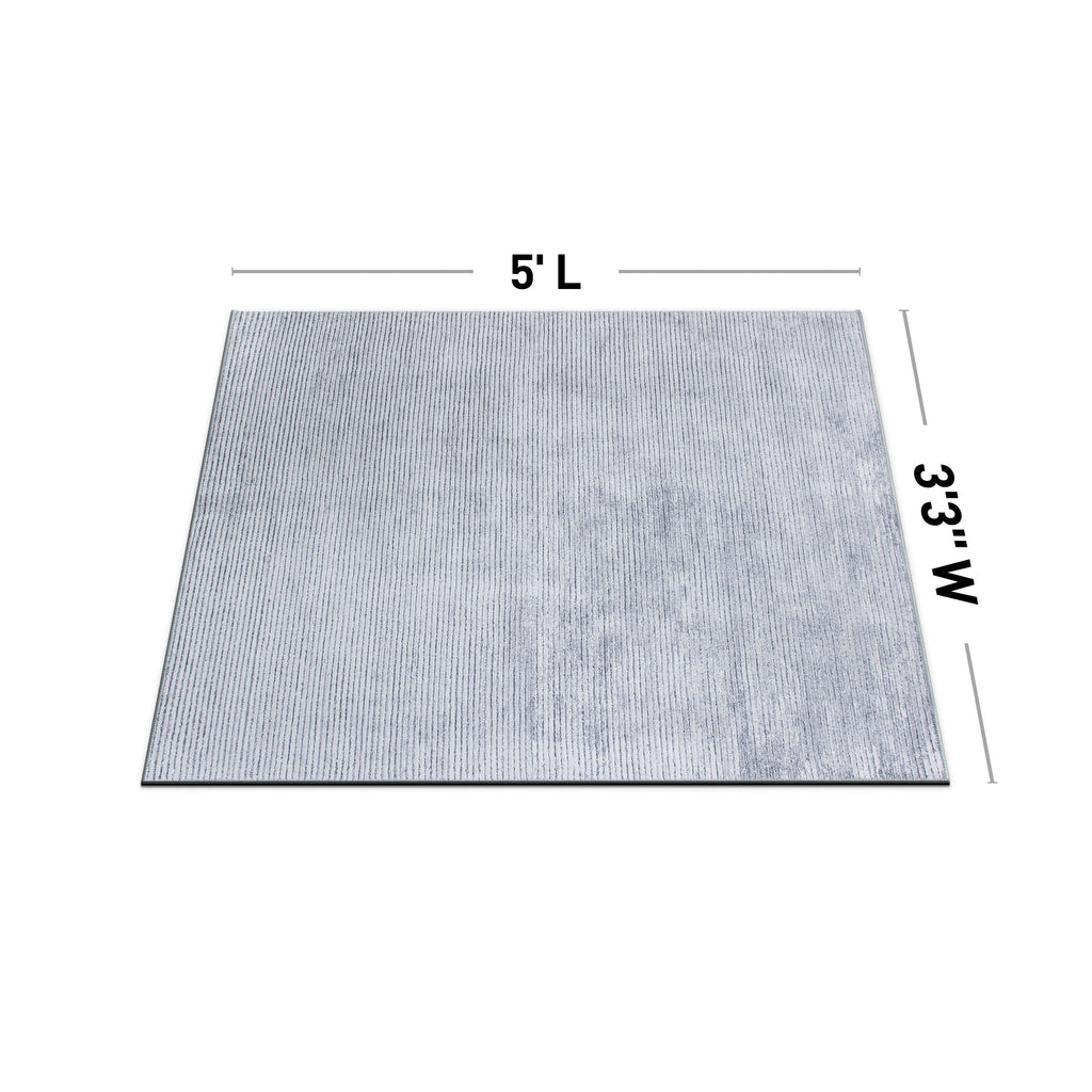 Contemporary Distressed Stripe Machine Washable Area Rug