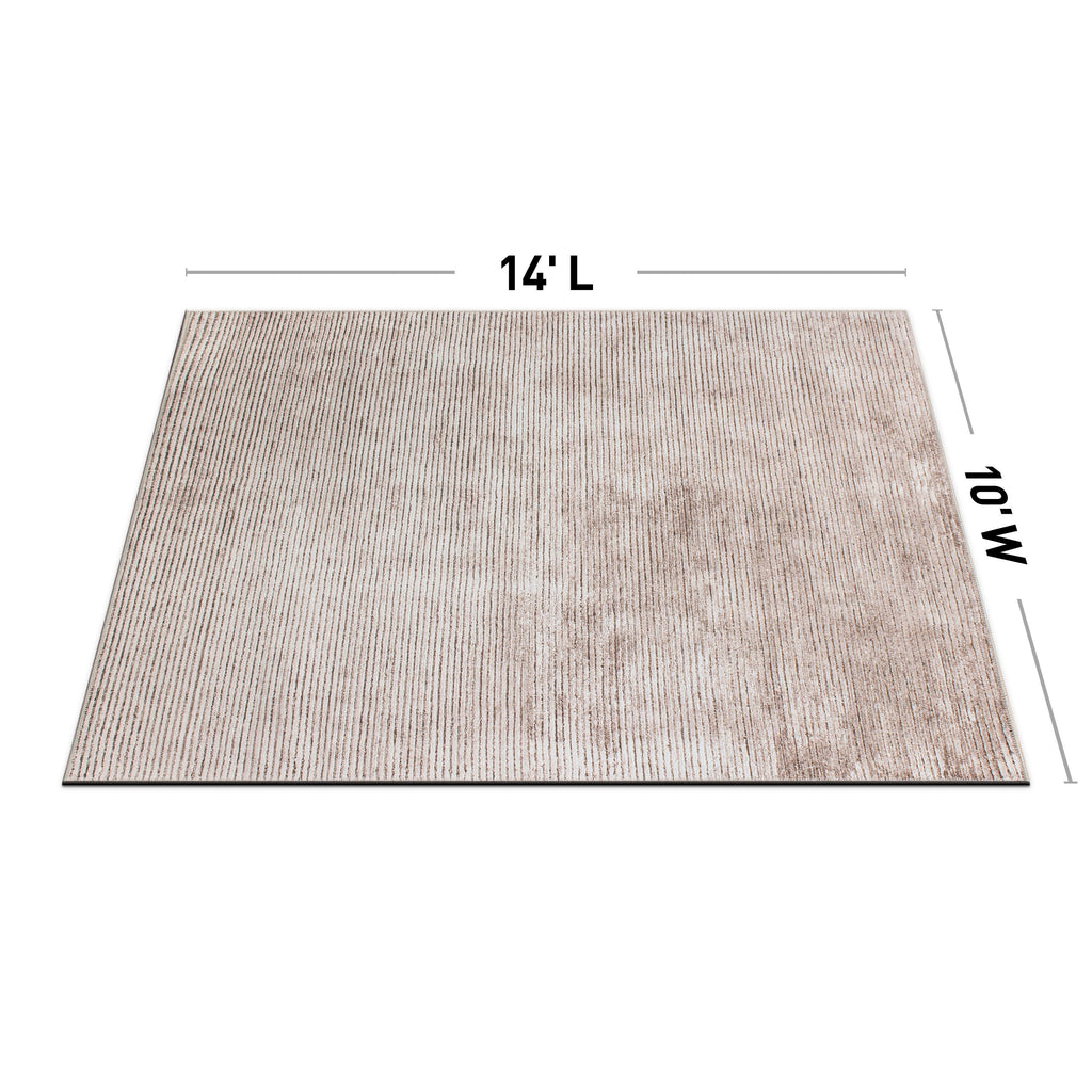 Contemporary Distressed Stripe Machine Washable Area Rug