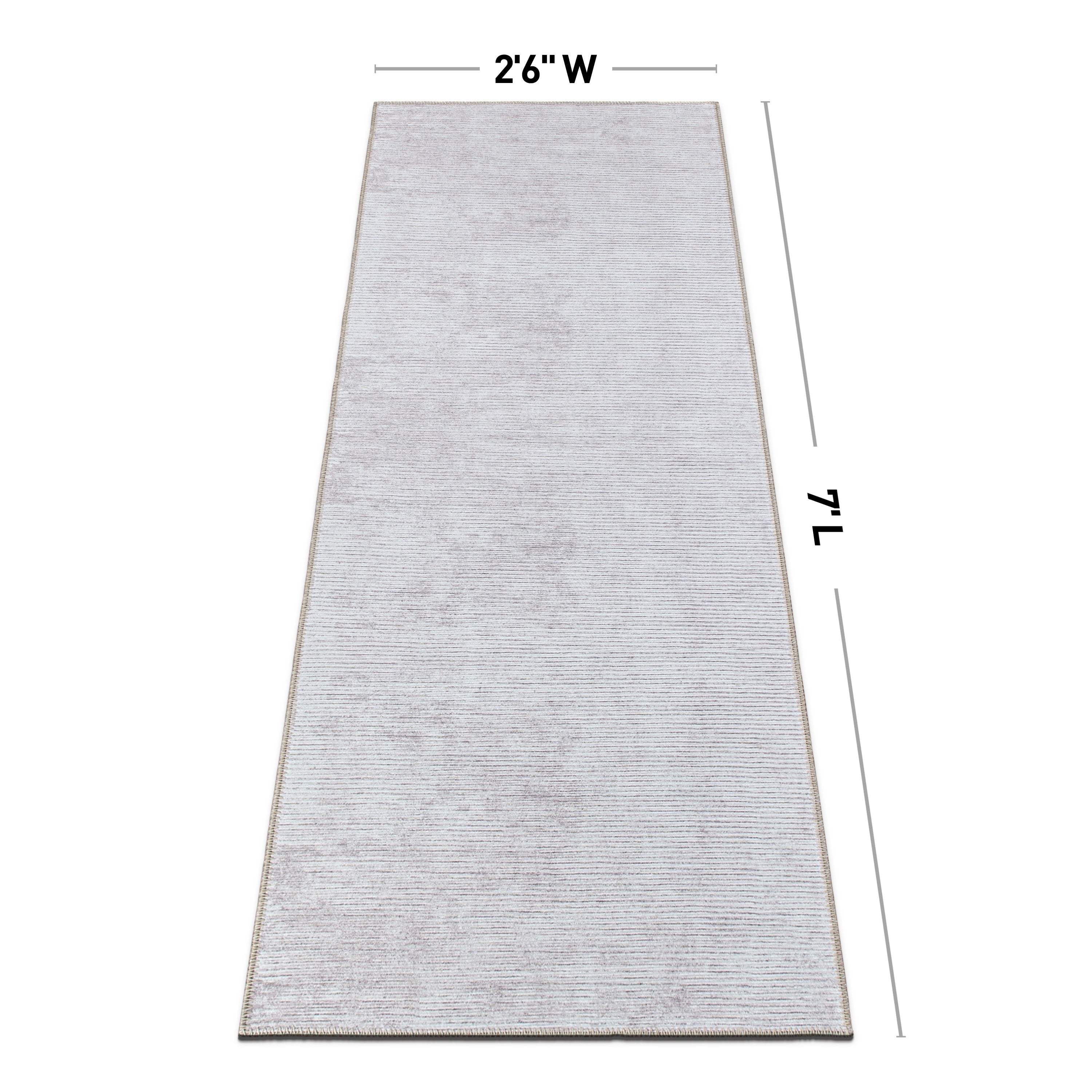 Contemporary Distressed Stripe Machine Washable Area Rug