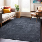 Contemporary Distressed Stripe Machine Washable Area Rug