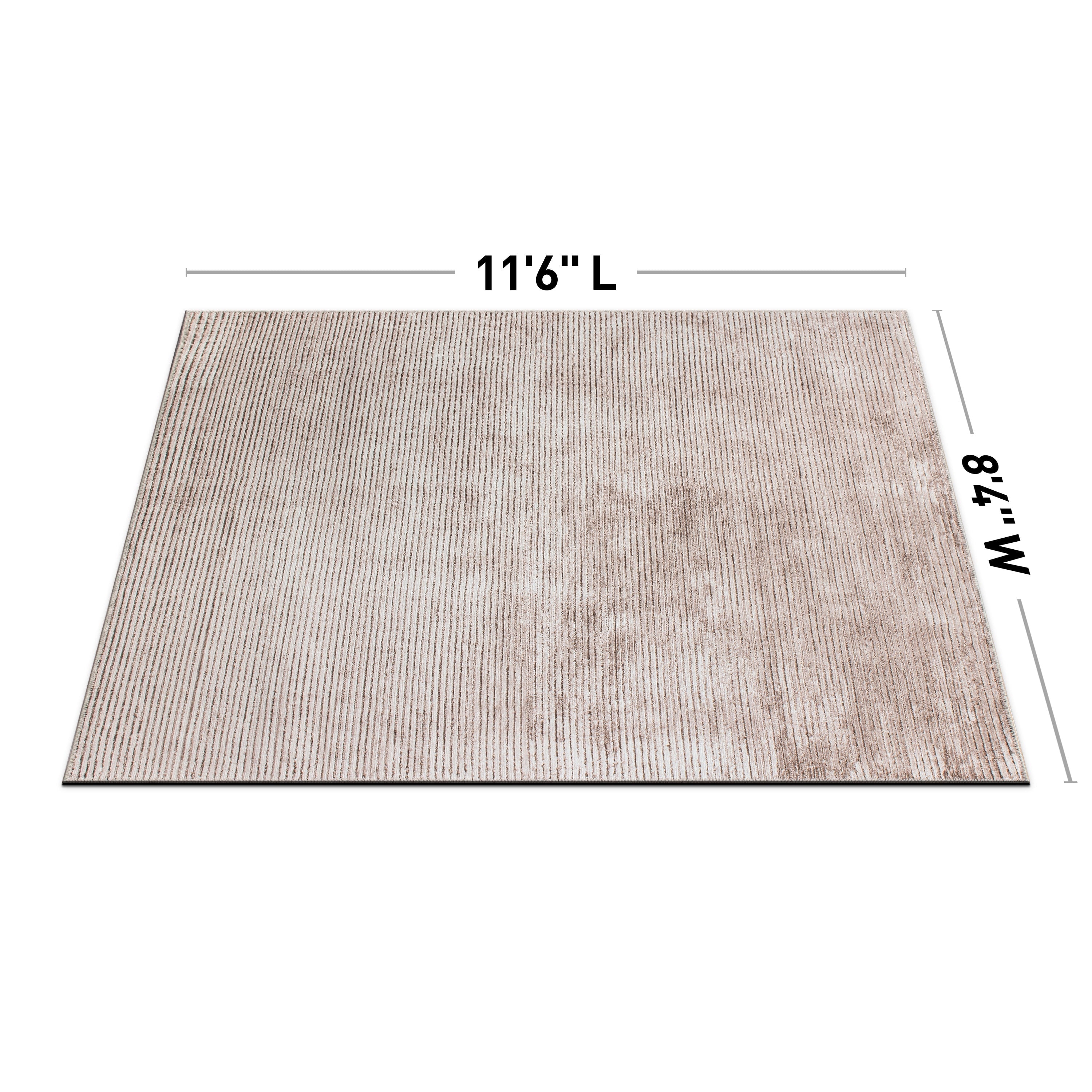 Contemporary Distressed Stripe Machine Washable Area Rug