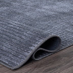 Contemporary Distressed Stripe Machine Washable Area Rug