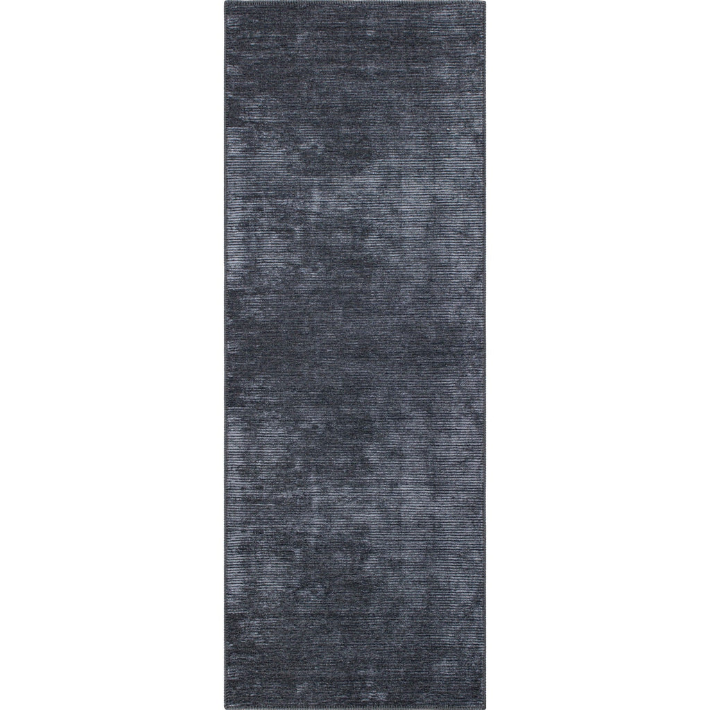 Contemporary Distressed Stripe Machine Washable Area Rug