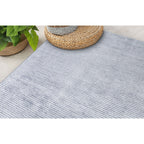 Contemporary Distressed Stripe Machine Washable Area Rug