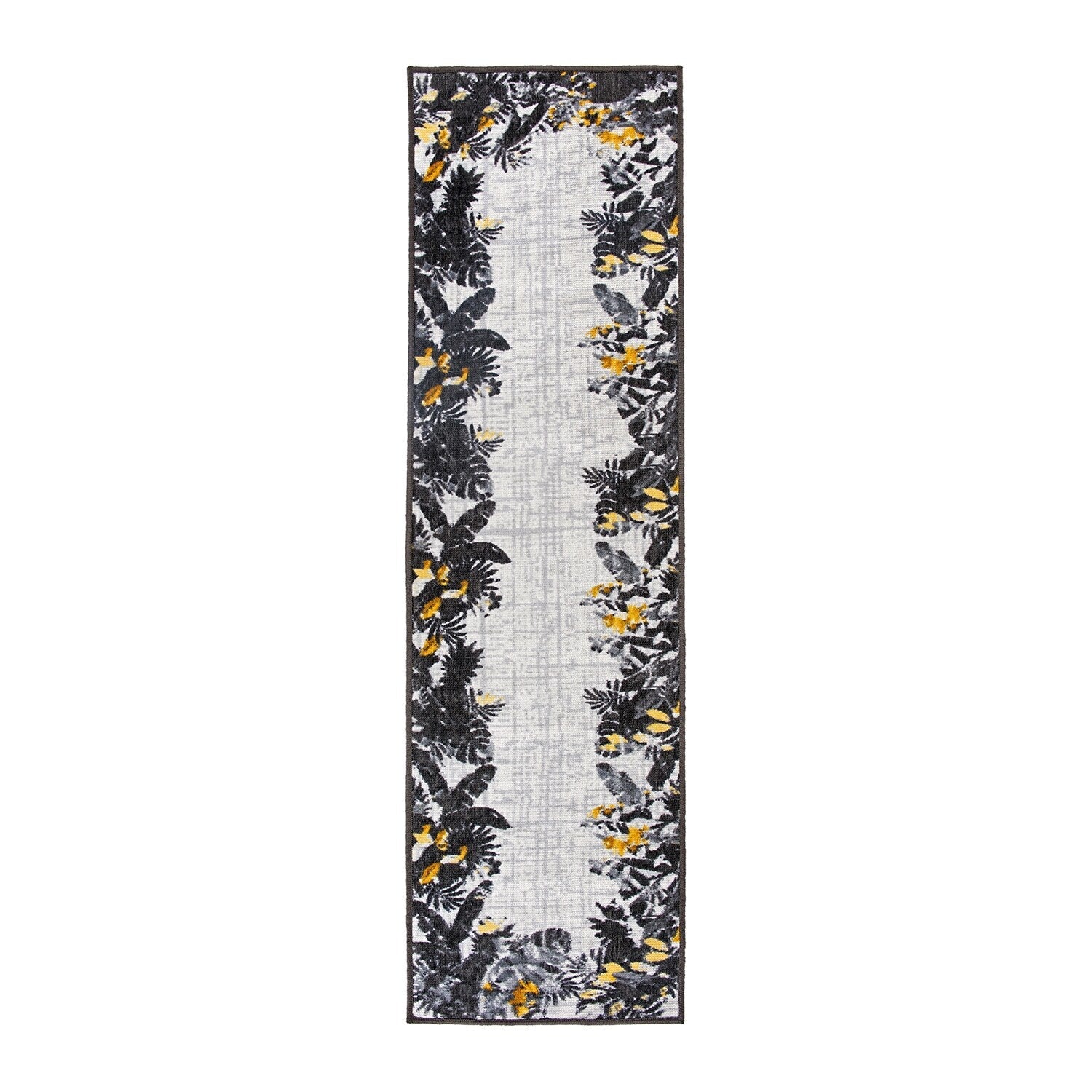 Contemporary Floral Border Indoor/Outdoor Area Rug