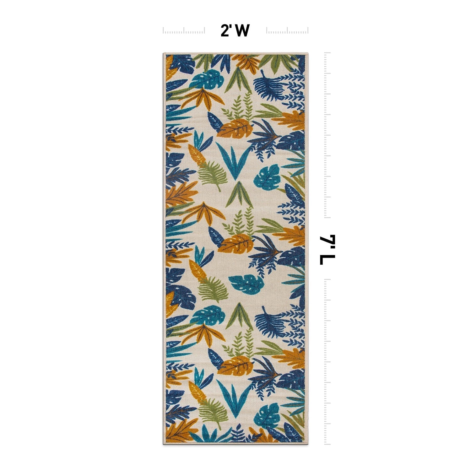 Contemporary Floral Leaves Indoor/Outdoor Area Rug
