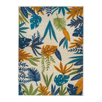 Contemporary Floral Leaves Indoor/Outdoor Area Rug