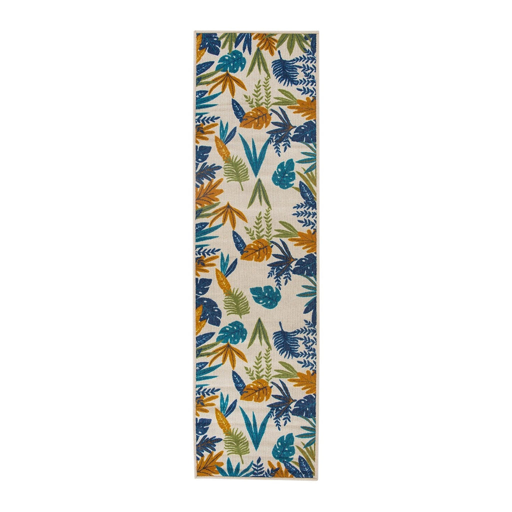 Contemporary Floral Leaves Indoor/Outdoor Area Rug