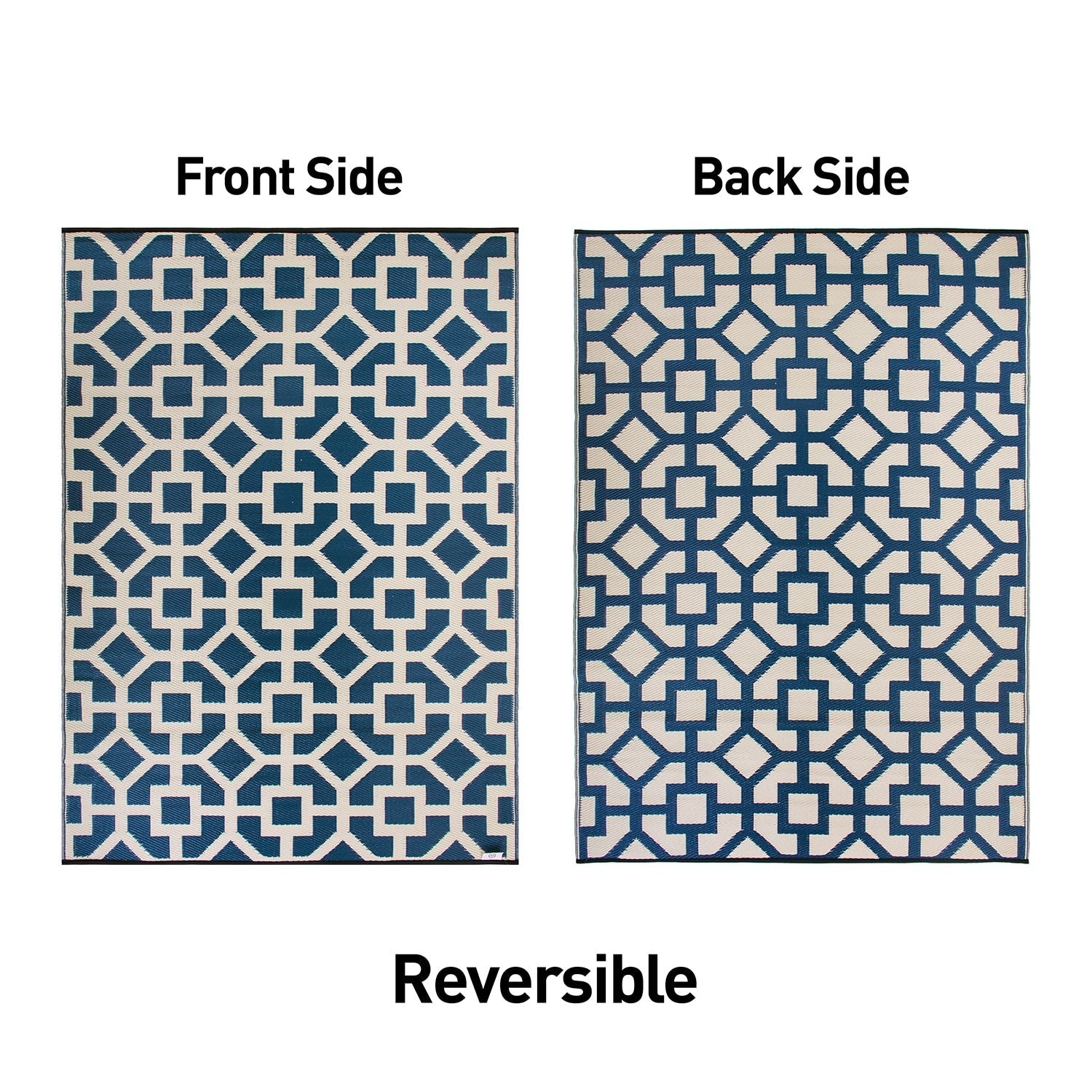 Contemporary Geometric Reversible Plastic Outdoor Rugs