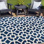 Contemporary Geometric Reversible Plastic Outdoor Rugs