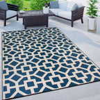 Contemporary Geometric Reversible Plastic Outdoor Rugs